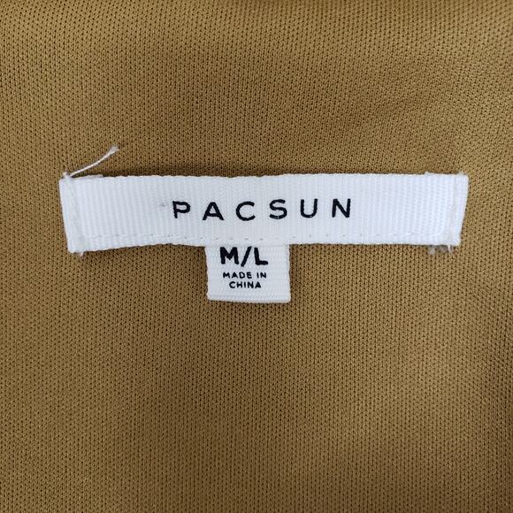 PacSun Teddy Jacket Faux Fur Sherpa Fleece Full zip up Lined Oversized Tan M L - Picture 9 of 10